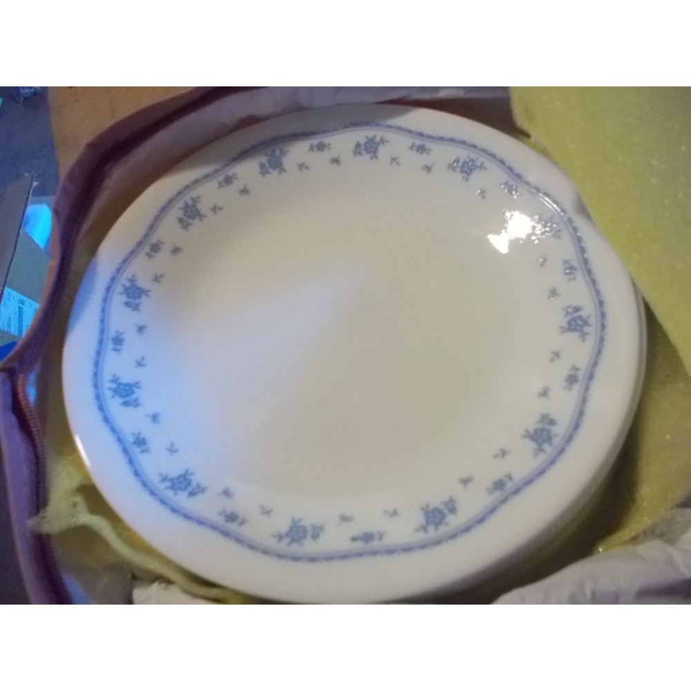 Vintage Corning Corelle Morning Blue Dinnerware Set Saucers Cups Bowls 7pc